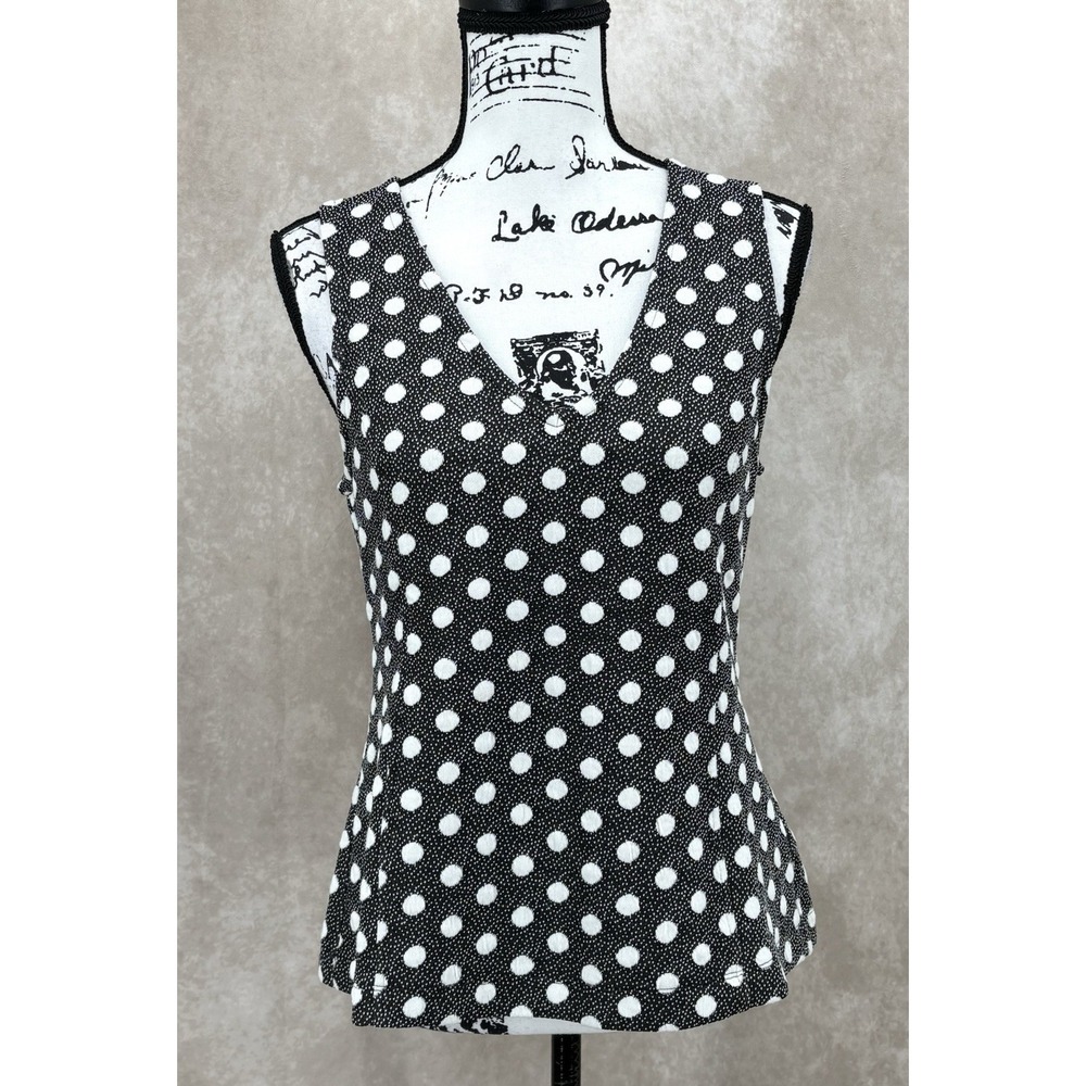 Maeve‎ Anthropologie Jacquard Polka Dot Sleeveless Top Size Medium NWT Stretch